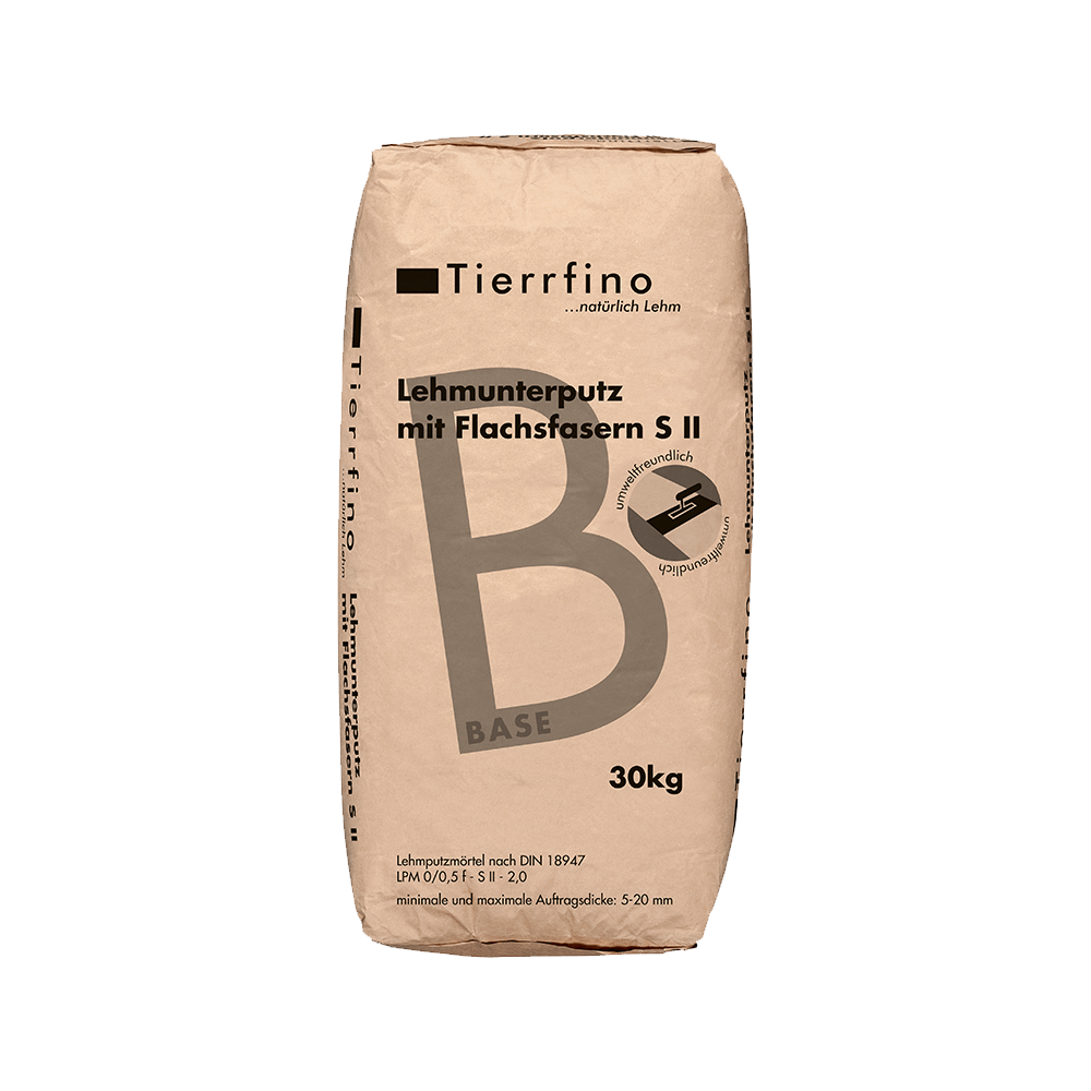 BASE Lehmunterputz mit Flachsfasern