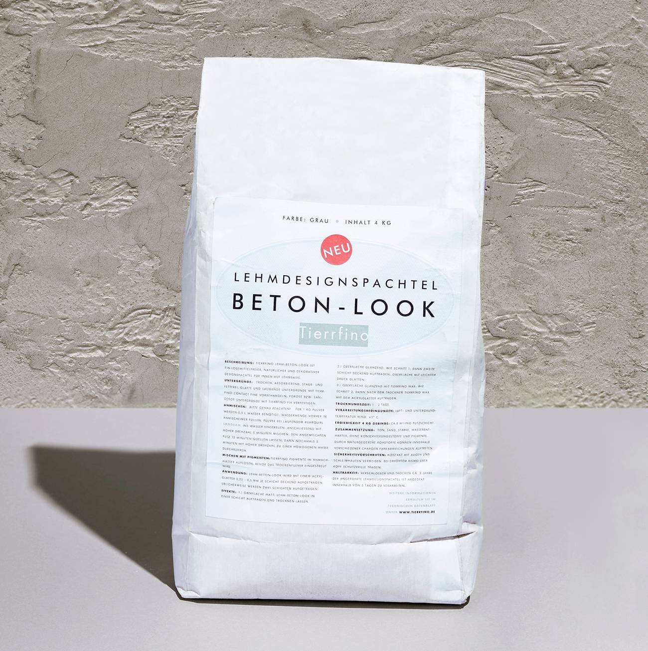 Lehmdesignspachtel Betonoptik